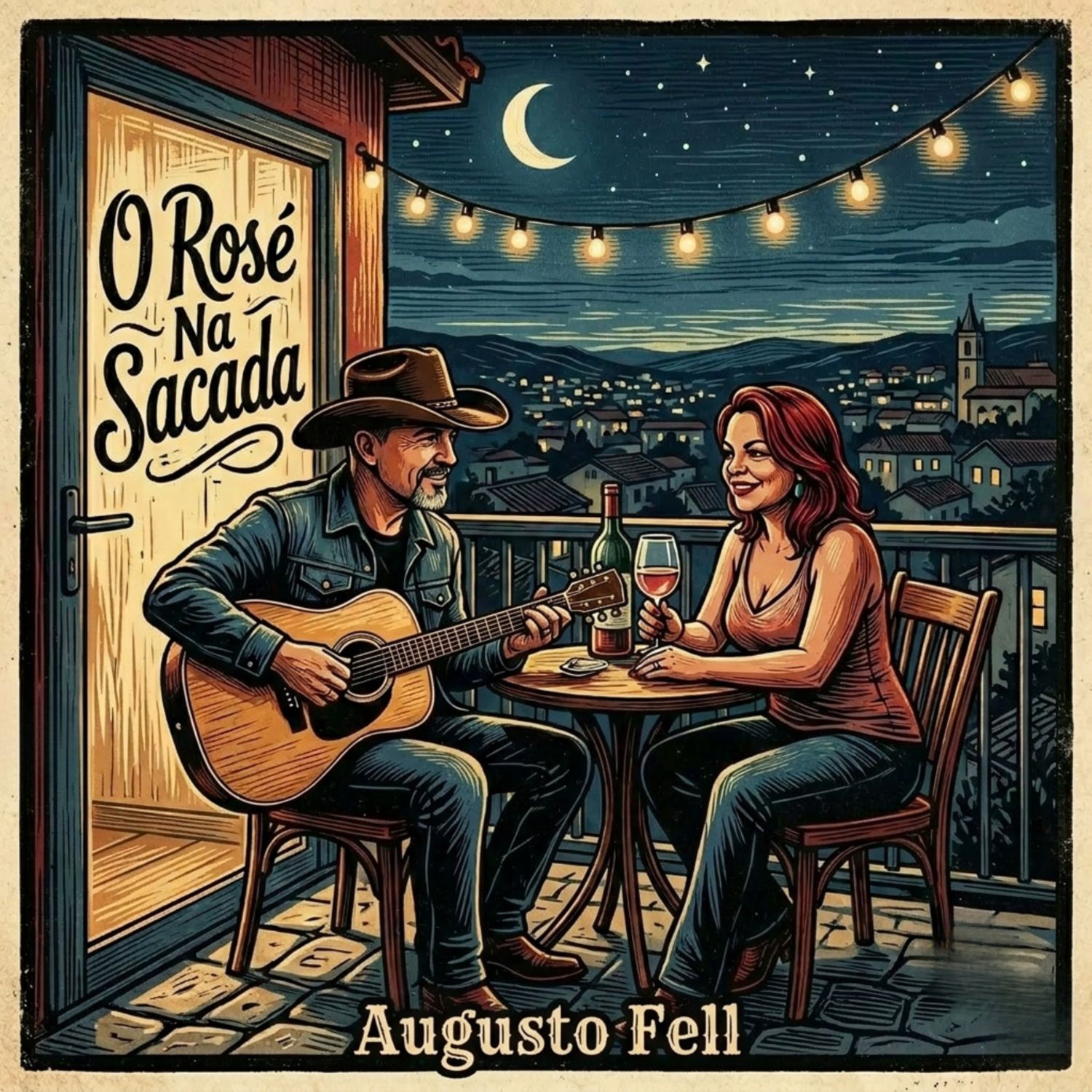 O rosé na sacada